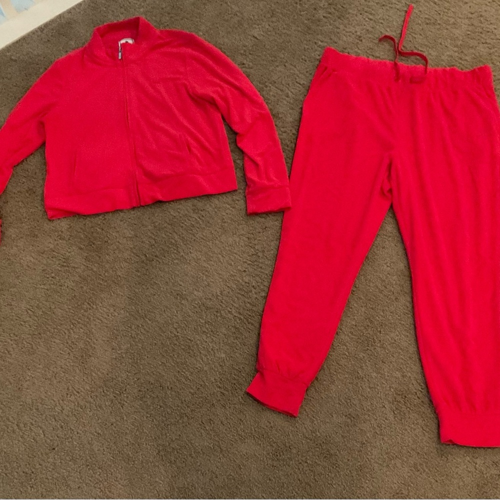 Juicy Couture Bold Red Track Pants and Jacket Set